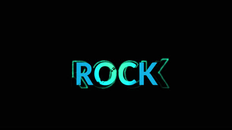 Animation-of-rock-text-on-black-background
