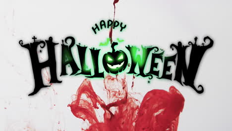 Animation-of-happy-halloween-text-and-red-and-white-background