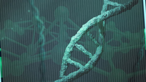 Animation-Eines-DNA-Strangs-Auf-Blauem-Hintergrund