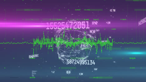 Animation-of-data-processing-over-network-of-connections-on-purple-background
