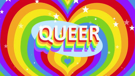 Leuchtende-Regenbogenfarben-Zieren-Den-Hintergrund-Des-Wortes-„queer“,-Das-Inklusivität-Symbolisiert