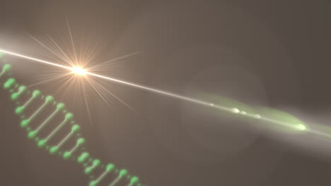 Animation-of-dna-strand-spinning-over-green-background