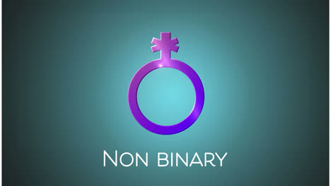 Animation-of-non-binary-text-and-symbol-on-blue-background