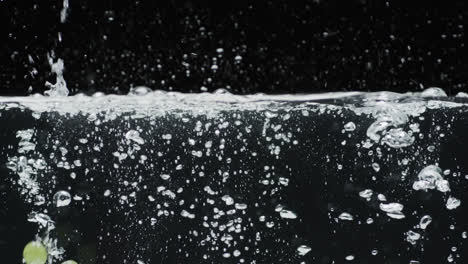 Video-Von-Trauben,-Die-Ins-Wasser-Fallen,-Mit-Kopierraum-Auf-Schwarzem-Hintergrund