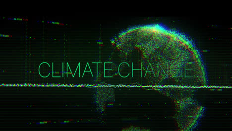 Animation-of-climate-change-text-over-data-processing-and-globe