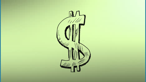 Animación-Del-Símbolo-Del-Dólar-Sobre-Fondo-Verde