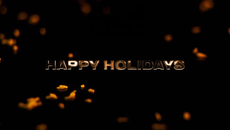 Animation-of-happy-holidays-text-with-star-shapes-moving-on-black-background