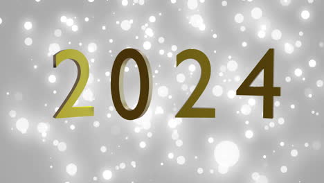 Animation-of-2024-text-and-silver-lights-on-grey-background