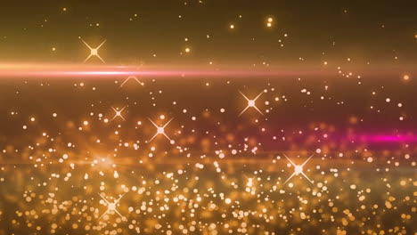 Animation-of-pink-lens-flares-and-particles-over-abstract-background