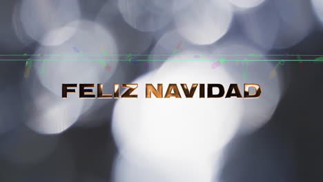 Animation-Des-Textes-„Feliz-Navidad“-Und-Lichterketten-Auf-Schwarzem-Hintergrund