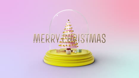 Animation-of-merry-christmas-text-over-snow-globe-with-christmas-tree