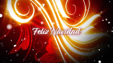 Animation-Des-Textes-„Feliz-Navidad“-über-Weihnachtlichem-Musterhintergrund