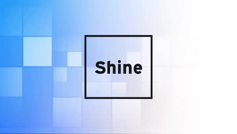 Animation-of-shine-text-in-squares-over-illuminated-square-against-abstract-background