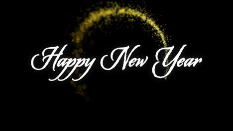 Animation-of-happy-new-year-text-over-glowing-lights-on-black-background