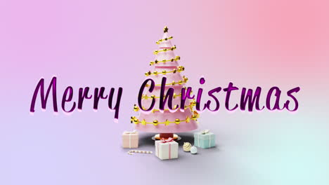 Animación-Del-Texto-De-Feliz-Navidad-Sobre-El-árbol-De-Navidad