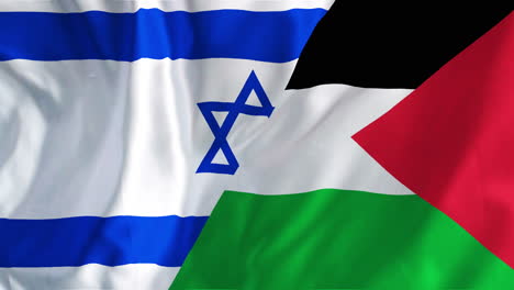 Animation-Der-Wehenden-Flaggen-Von-Israel-Und-Palästina