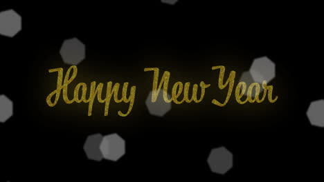 Animation-of-lens-flares-and-happy-new-year-text-over-black-background