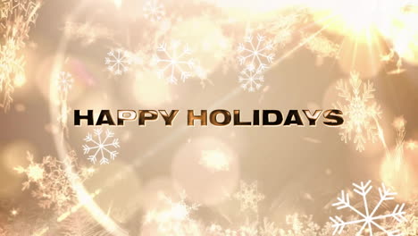 Animation-of-happy-holidays-text-over-snow-falling-in-christmas-background