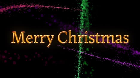 Animation-Eines-Fröhlichen-Weihnachtstextes-über-Leuchtenden-Lichtern-Auf-Schwarzem-Hintergrund