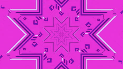 Animation-of-looping-geometric-patterns-over-pink-background