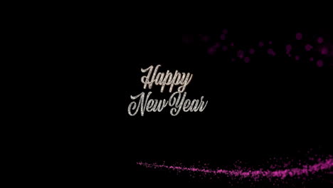 Animation-Eines-Frohes-Neues-Jahr-Textes-über-Leuchtenden-Lichtern-Auf-Schwarzem-Hintergrund