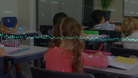 Animation-of-multiple-graphs-with-changing-numbers-over-diverse-students-studying-in-classroom