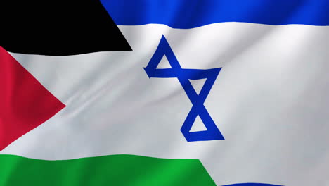 Animation-Der-Wehenden-Flaggen-Von-Israel-Und-Palästina