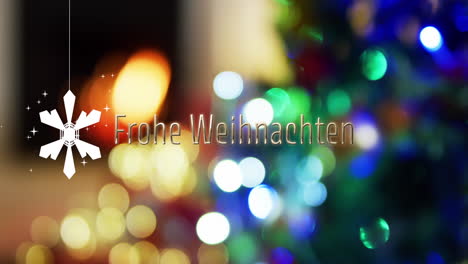 Animation-of-frohe-wihnachten-text-over-star-and-fairy-lights-ackground