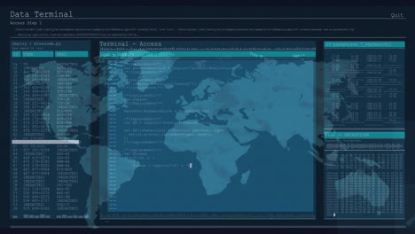 Animation-of-computer-language-in-terminal-interface-and-map-over-black-background