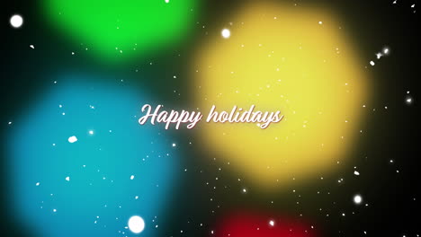 Animation-Eines-Textes-„Frohe-Feiertage“-über-Lichtpunkten-Auf-Schwarzem-Hintergrund