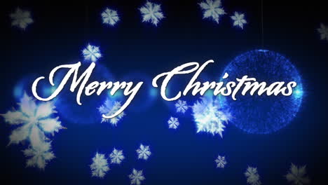 Animation-of-merry-christmas-text-and-snow-falling-on-black-background