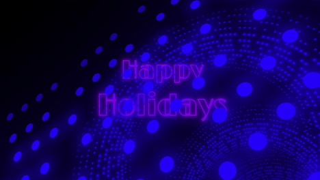 Animation-Von-Happy-Holidays-Text-Und-Kreisförmigem-Tunnel-Auf-Schwarzem-Hintergrund