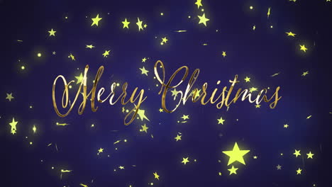 Animación-De-Texto-De-Feliz-Navidad-Sobre-Estrellas-Cayendo-Sobre-Fondo-Azul