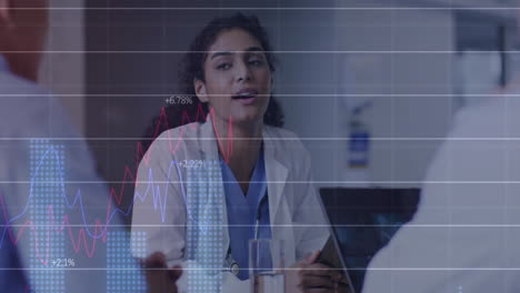 Animation-of-multiple-graphs-with-changing-numbers-over-diverse-doctors-discussing-patient-reports