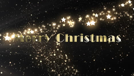 Animation-of-merry-christmas-text-over-snow-falling-on-black-background