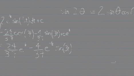 Animación-De-Ecuaciones-Matemáticas-Y-Diagramas-Blancos-Sobre-Fondo-Gris
