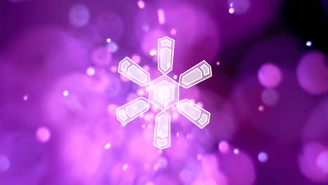 Animation-of-snowflake-christmas-decorations-on-purple-background