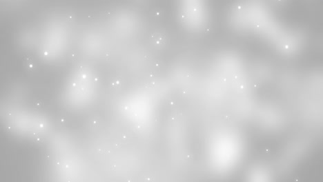 Animation-of-white-glowing-spots-falling-on-grey-background