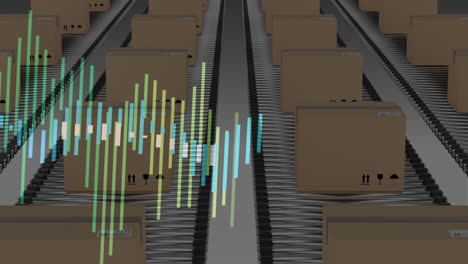 Animation-of-graphs-over-moving-cardboard-boxes-on-conveyor-belts