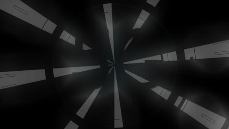 Animation-Von-5G-Text-In-Kreisen-über-Einem-Dreieckigen-Tunnel-Vor-Abstraktem-Hintergrund