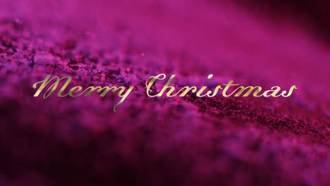 Animation-of-merry-christmas-text-over-pink-particles-falling-on-black-background