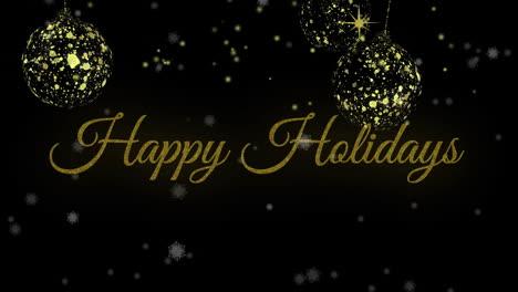 Animation-of-happy-holidays-text-over-glowing-lights-on-black-background