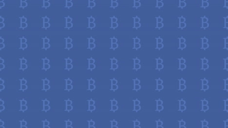 Animation-of-bitcoin-pattern-on-blue-background