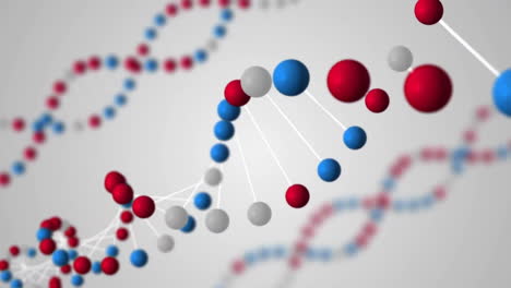 Animation-Von-DNA-Strängen-Auf-Weißem-Hintergrund