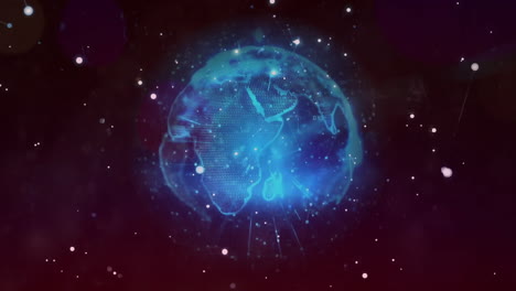 Animation-Eines-3D-Netzwerks-Und-Eines-Leuchtend-Blauen-Globus-Im-Weltraum