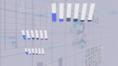 Animation-Der-Verarbeitung-Finanzieller-Daten-Und-Statistiken-Auf-Hellem-Hintergrund