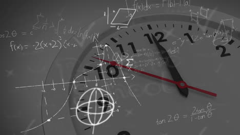 Animation-of-mathematical-data-processing-over-clock