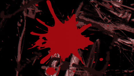 Animation-Eines-Roten-Spritzers-Und-Einer-Sich-Bewegenden-Und-Verändernden-Roten-Textur-Und-Eines-Kopierraums-Auf-Schwarzem-Hintergrund