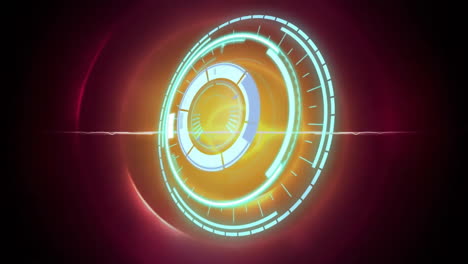 Animation-Des-Zielfernrohrscannens-über-Einem-Hintergrund-Mit-Leuchtenden-Kreisen