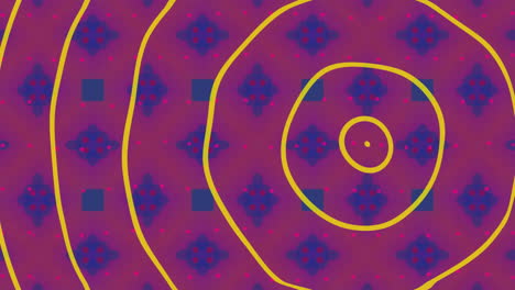 Animation-Von-Gelben-Kreisen-über-Blauen-Und-Violetten-Quadraten